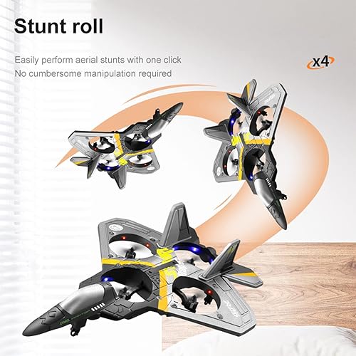 Miniatura 6 de CYCUFF Avión de control remoto avión de control remoto de 24 GHz 4 canales aviones a control remoto con luz LED avión a control remoto fácil de
