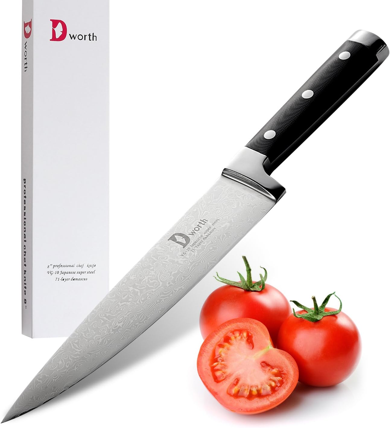 Dworth Chef's Knife - VG10 Super Steel 71 Layer - 8-Inch Chef knife with Gift Box (200mm)