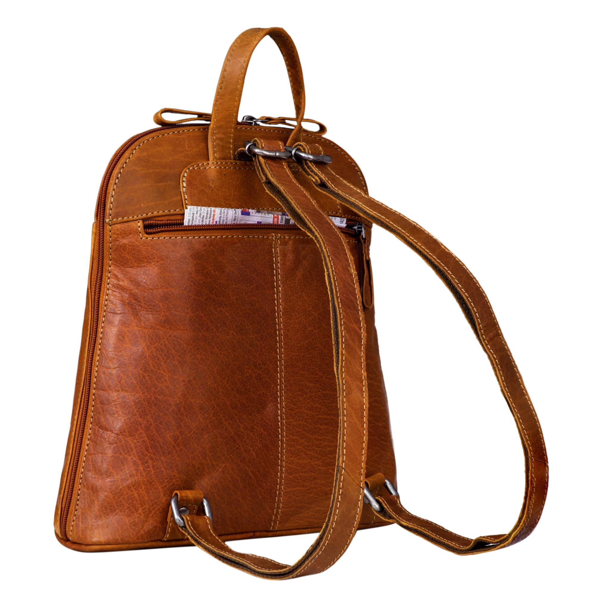 STILORD Olivia Mochila Cuero Mujeres - Daypack City-Mocila pequeño Bolsa de Hombro para Diario Salir o Trabajo de Auténtica Piel Color:Cannes - marrón