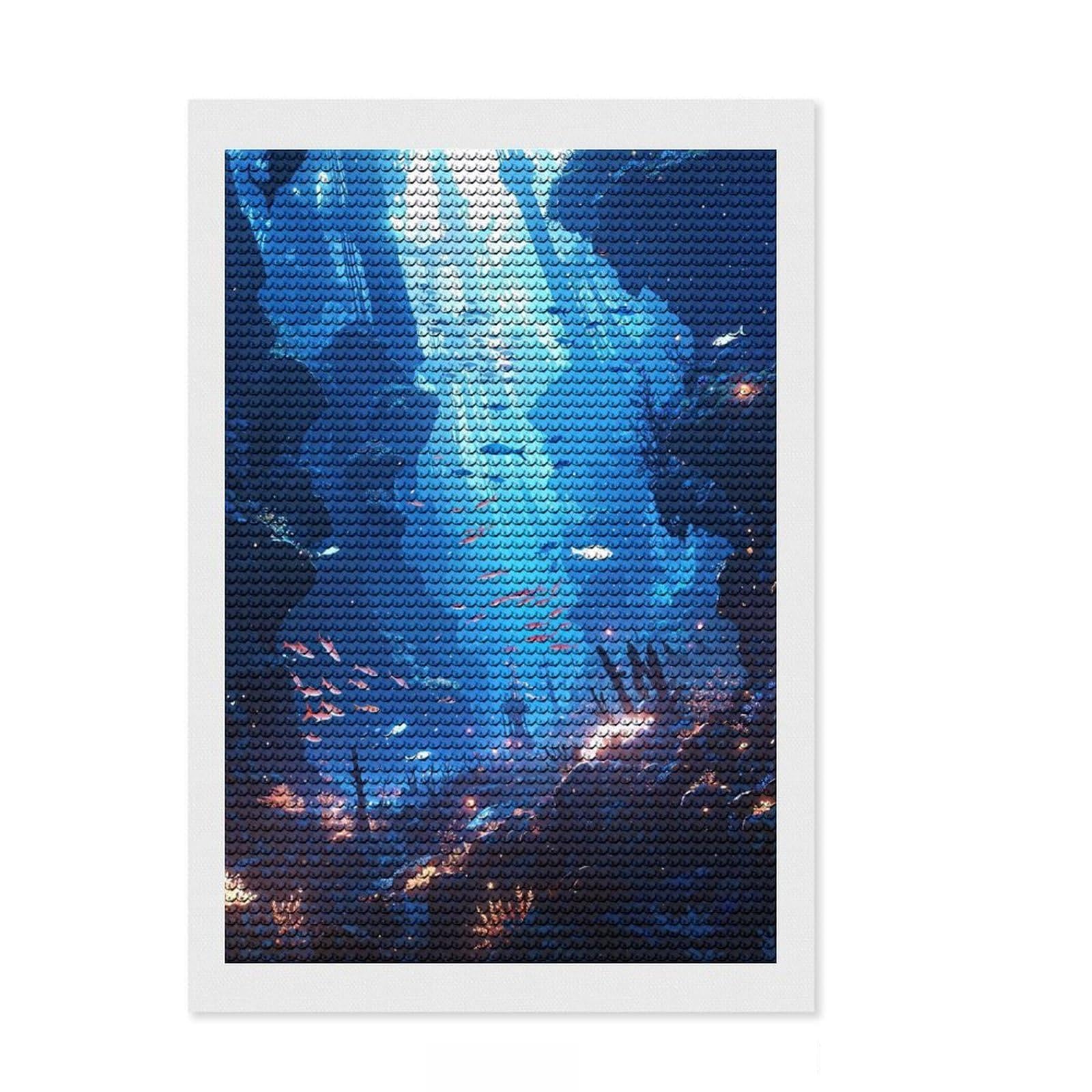 Junmoney in The Depths Full Drill Diamond Painting Kit 8"x12", for Beginners, Relaxing DIY, Full Kit Included, Thoughtful Present