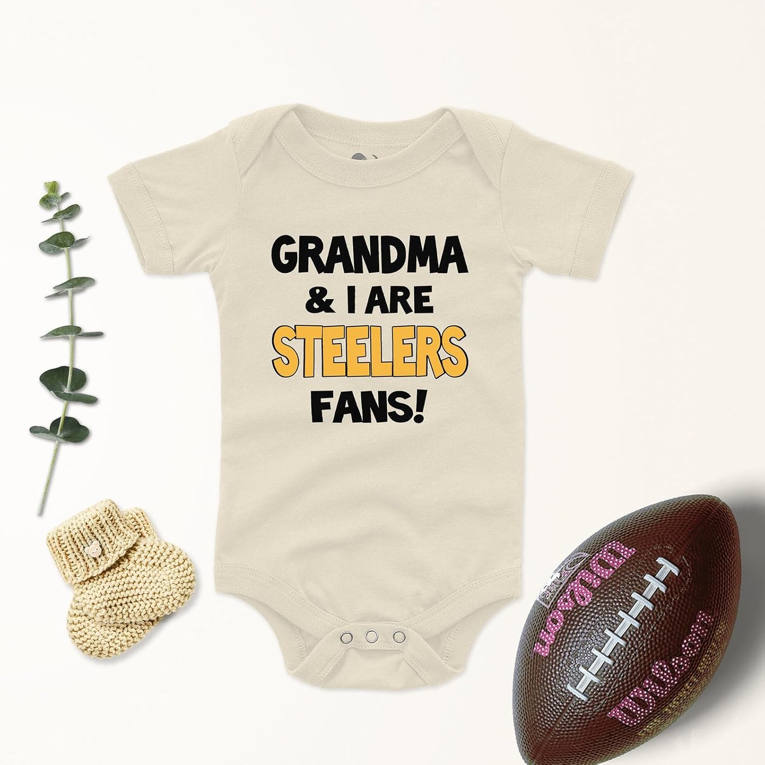 NanyCrafts Baby's Grandma and I are Steelers Fans bodysuit