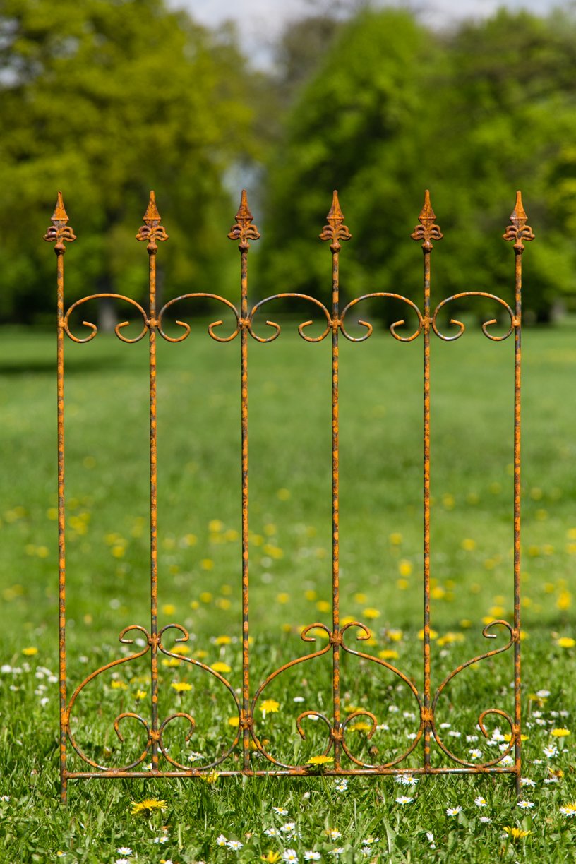 Nostalgischer Metallzaun/Beetzaun H: 91cm, Rost/Roheisen