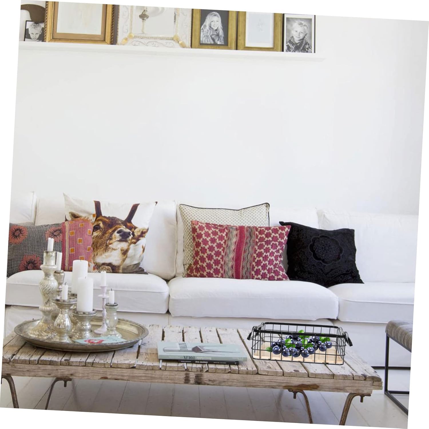 Black Iron Household Storage Basket with Handle Small Rectangular Organizer for Kitchen Pantry and Home Lightweight Decorative Wire Container for Sundries