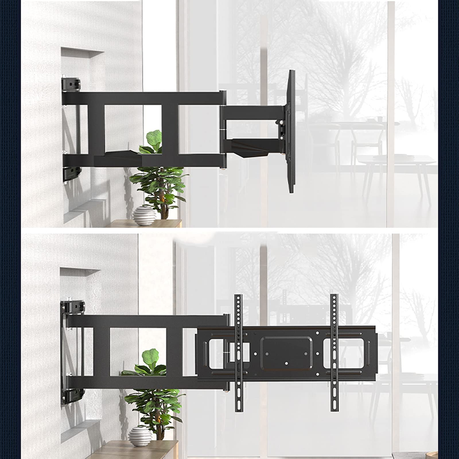 tv Stand 32 "-75" montato a parete TV Staffa a quattro braccio Portacuscinetto portata a quattro braccio Rotazione di inclinazione universale TV Staffa di montaggio a parete fissa, max VESA 40. 0x400m