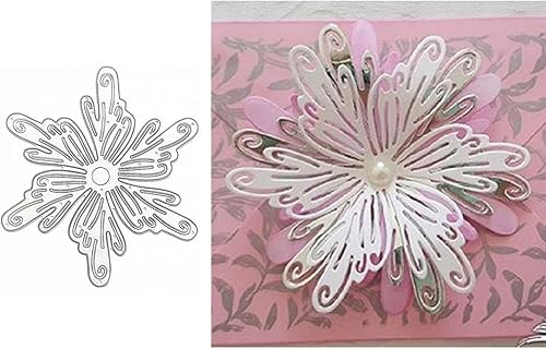 hinana Marco de flores de encaje troquelado de metal, plantillas de corte de fondo de flores para bricolaje, álbumes de recortes, fotos, papel