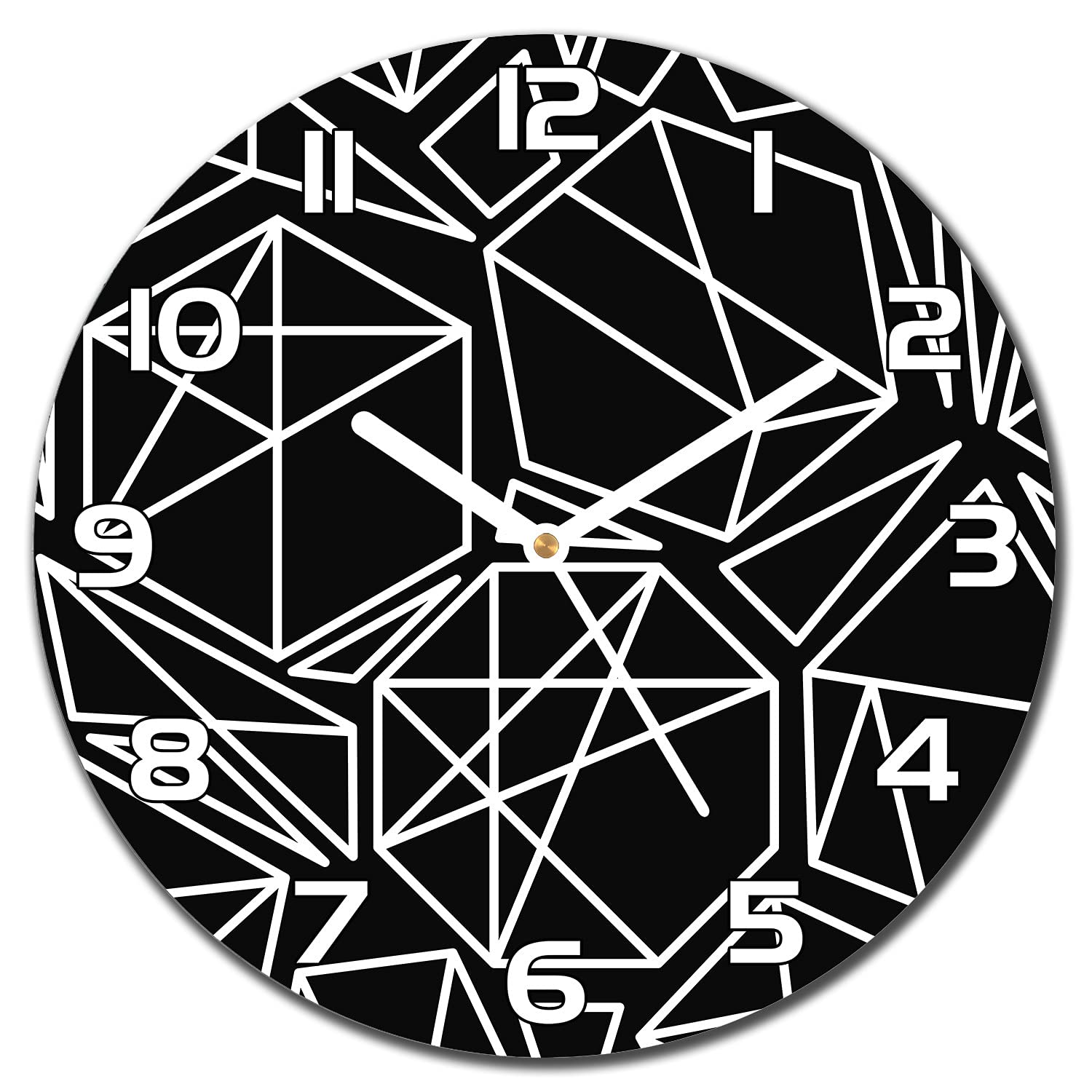 Horloge en verre 30 cm géométrique avec aiguilles blanches Coloray pour salon