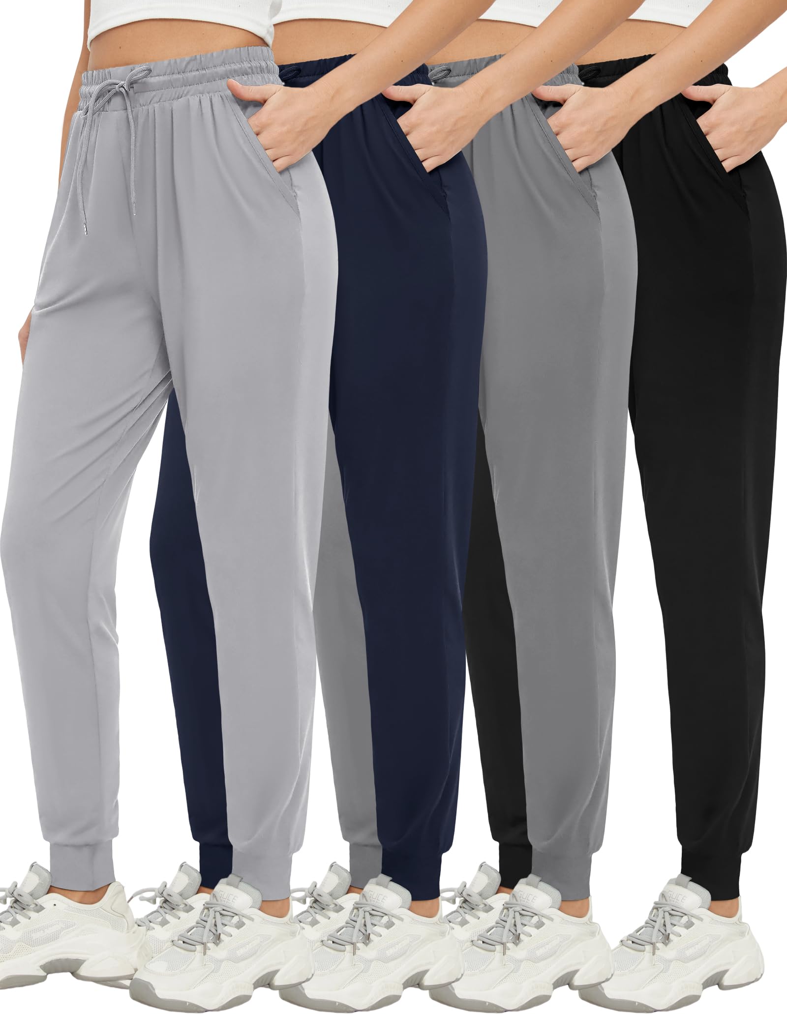 Womens Joggers with Pockets & Drawstring-Sweatpants for Women Workout Running Yoga Lounge Pants