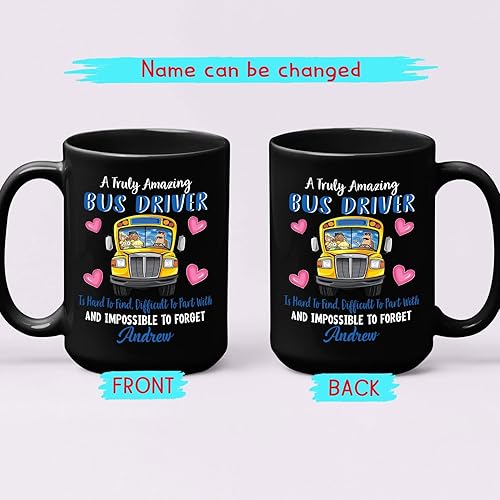 Miniatura 2 de A Truly Amazing Bus Driver Is Hard To Find, Difficult To Part With & Impossible To Forget Coffee Mug, Personalized Name School Bus Drivers Coffee