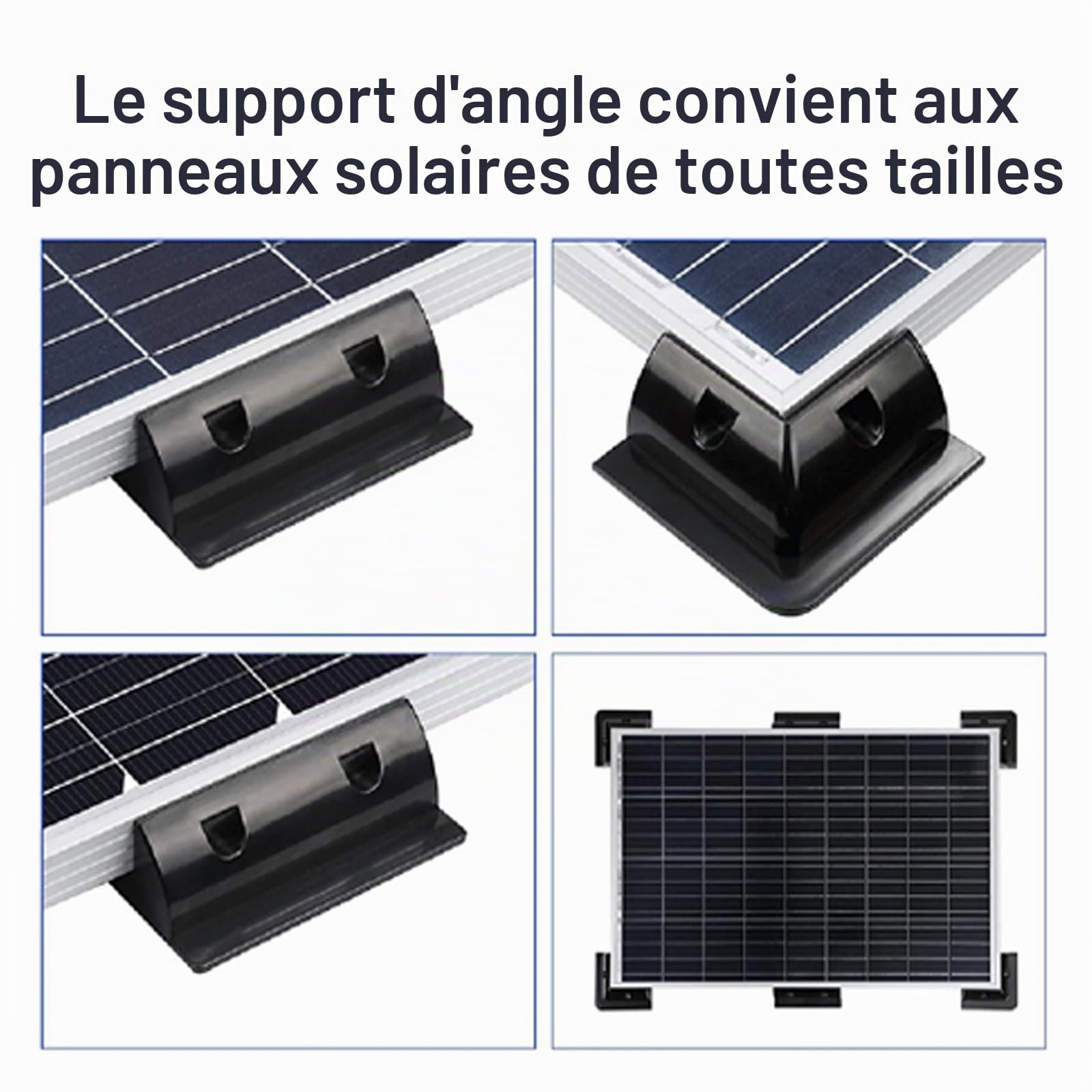 enjoy solar passe-câble double en ABS Spoiler de maintien du module solaire en noir, idéal pour les camping-cars Caravanes Bateaux