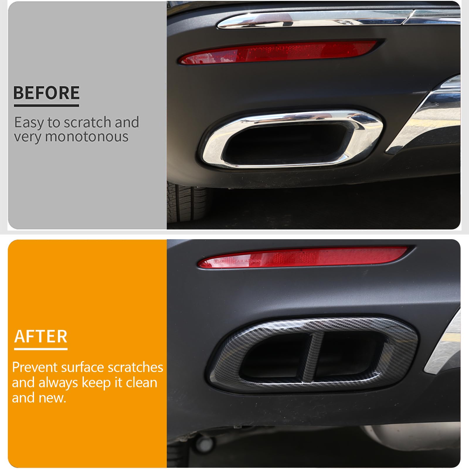 Per MB Benz GLE 350 GLE 450 GLC GLS W167 X253 X167 2020 2021 Copertura Terminale Silenziatore Scarico Cofano Accessori Esterni Auto (ABS Fibra di Carbonio)
