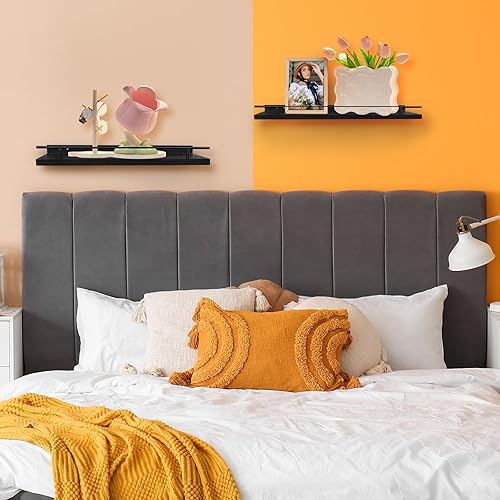 Miniatura 6 de Estantes flotantes para pared, estanterías de madera, decoración para cocina granja dormitorio lavadero sala de estar baño, almacenamiento