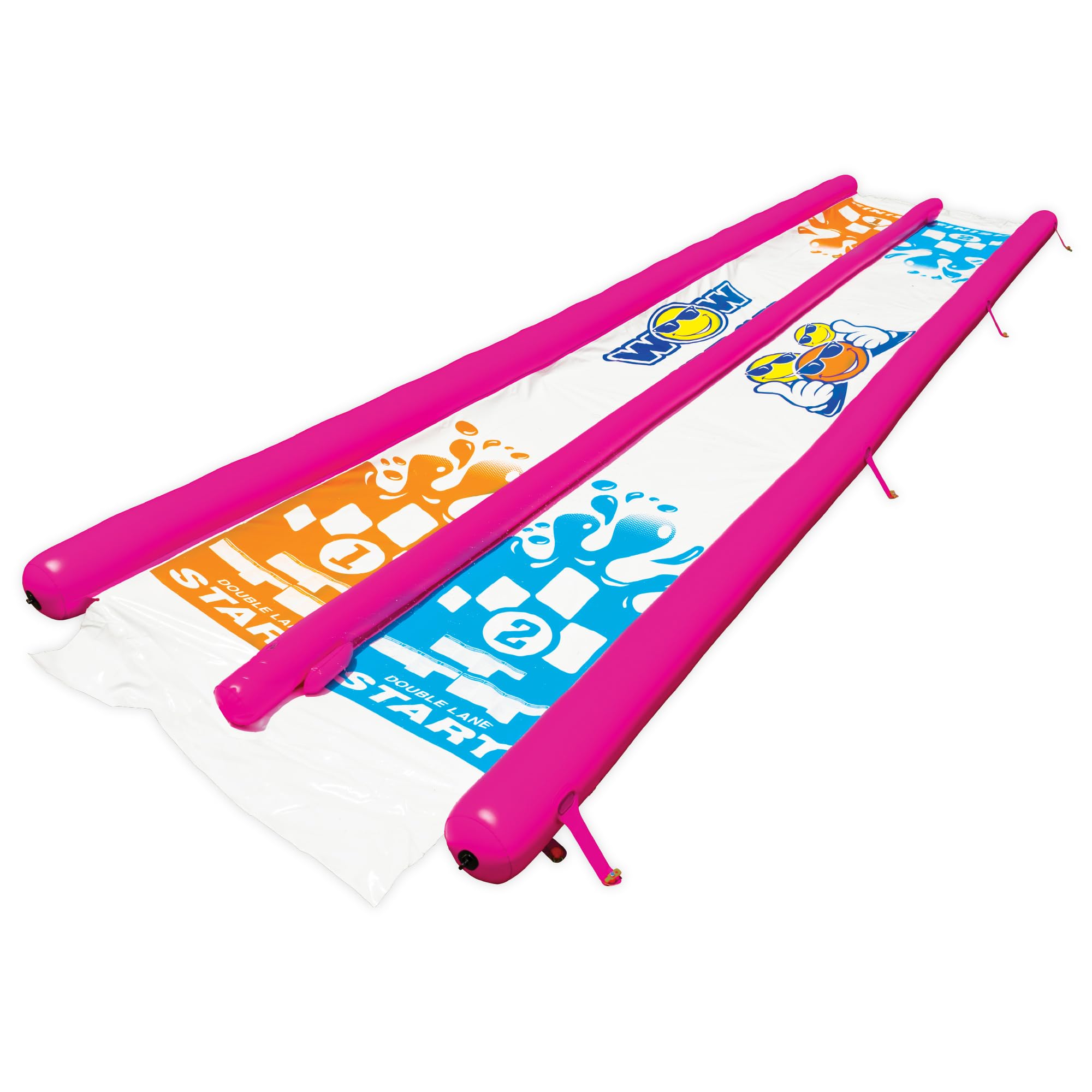 WOW Sports - Slip and Slide for Kids and Adults Backyard - Tear Resistant - Extra Long Double Lane Water Slide 25 ft x 6 ft