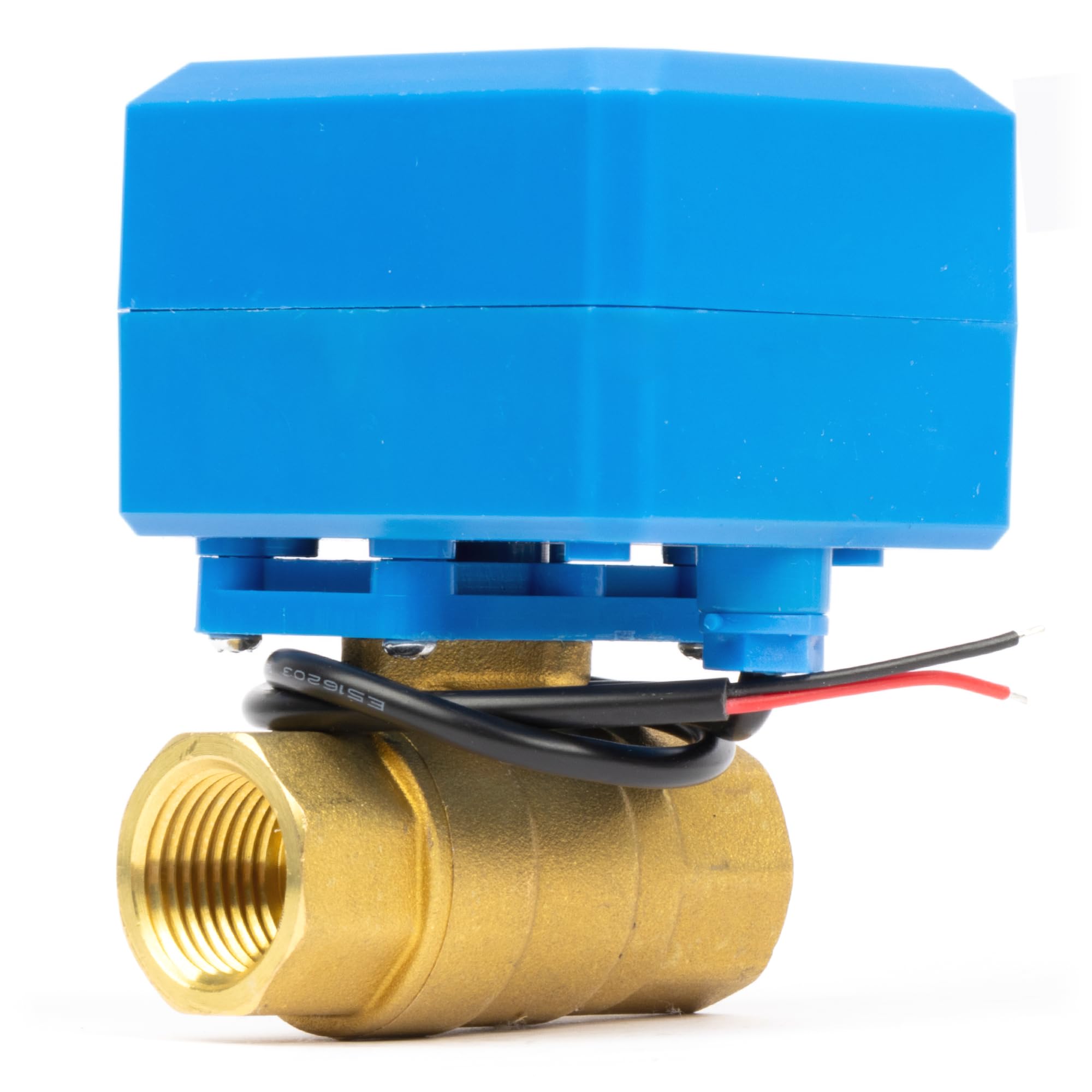 Valvola a sfera motorizzata in ottone da 1/2", ritorno automatico a 2 fili, 9-36 V AC/DC con 2 spie, normalmente chiusa
