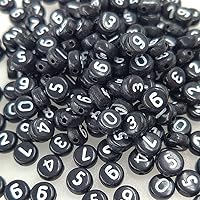 Vista 13 de 800 cuentas redondas blancas de letras del alfabeto acrílico de 4x7mm de la A a la Z, formas mixtas de plástico, cuentas sueltas a granel