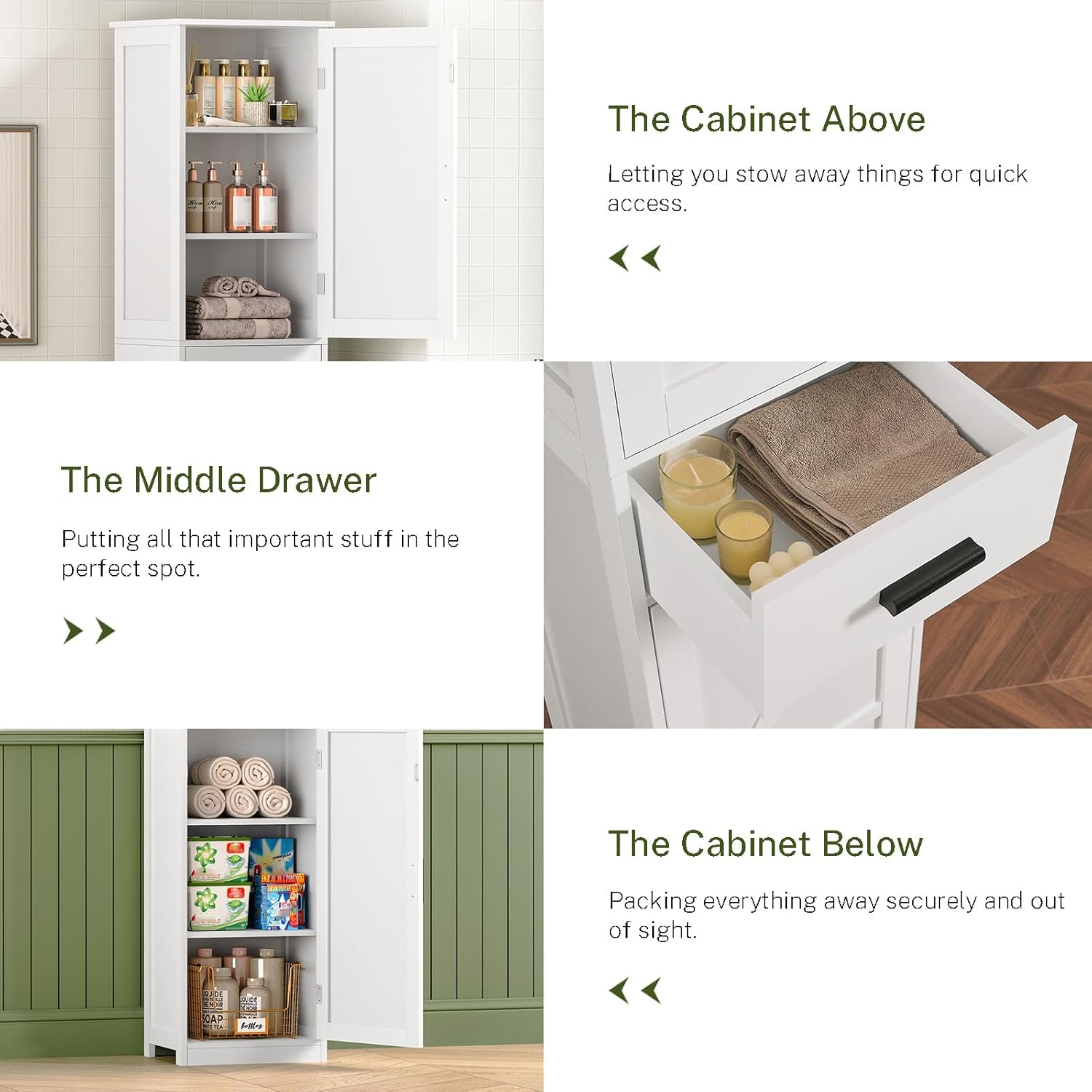 FIONESO Wall Cabinet with open doors showing adjustable shelves and open shelf