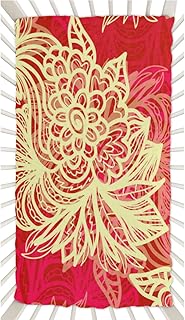 Paisley Flower Floral Crib Sheets for Boys, Girls Machine Washable Soft Cozy Microfiber Fitted Crib Sheet for Standard Crib and Toddler Mattresses Boys Girls 28x52 Inch