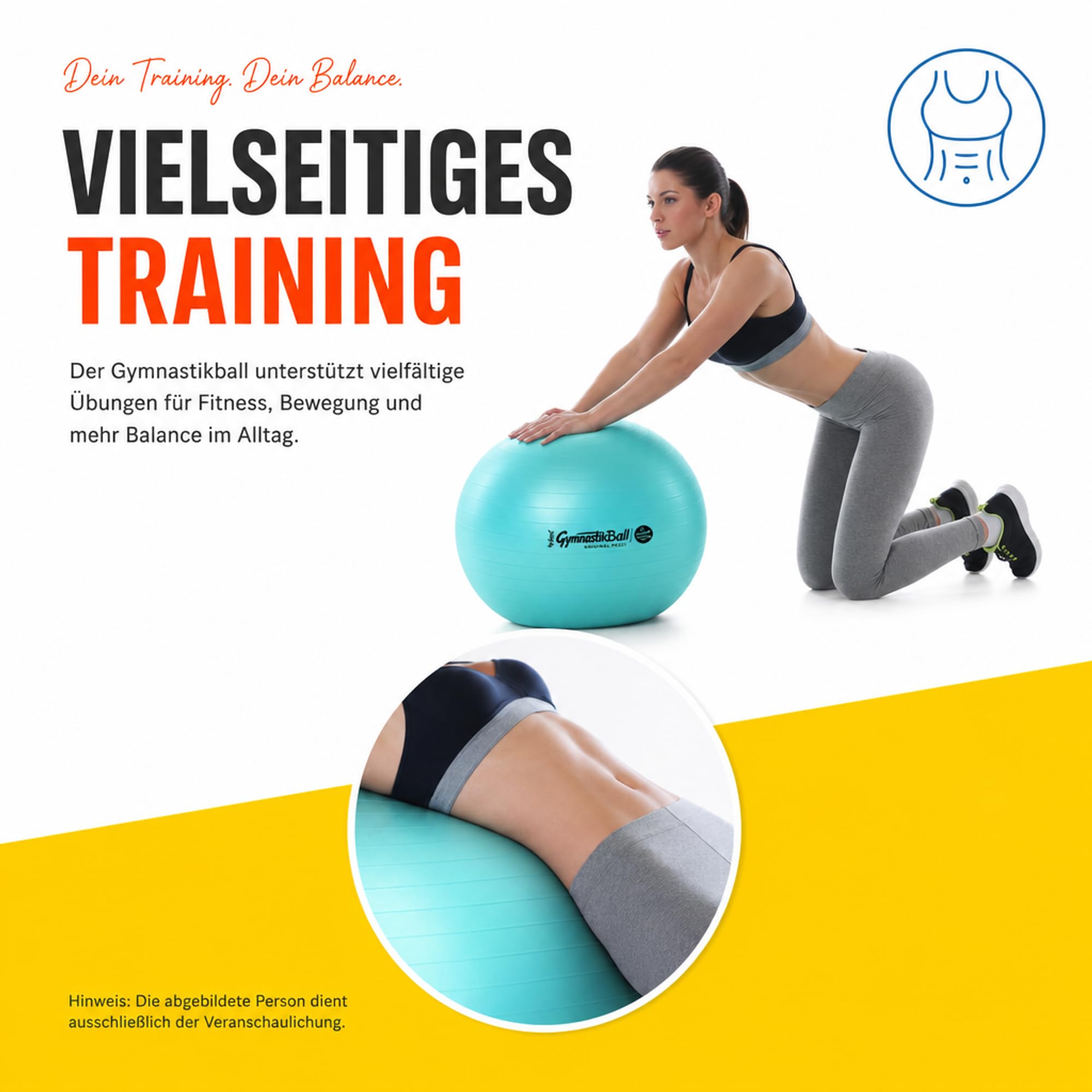 Pezzi Maxafe - Pelota de gimnasia (42, 53, 65 y 75 cm de diámetro, incluye bomba ATC, soporta hasta 400 kg, para fitness, rehabilitación, terapia, gimnasia y como pelota de asiento para oficina, 42