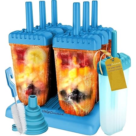 Helpcuisine Bereiter Eis Am Stiel Wassereisformen Fur Kinder Und Erwachsene 6 Stuck Blau Amazon De Kuche Haushalt