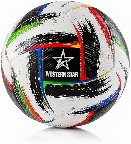 Miniatura 8 de Western Star Soccer Ball Size 4 & Size 5 - Official Match Weight - 5 Colors - Youth & Adult Soccer Players - Thermo Bonded Hybrid Balls - Reinforced