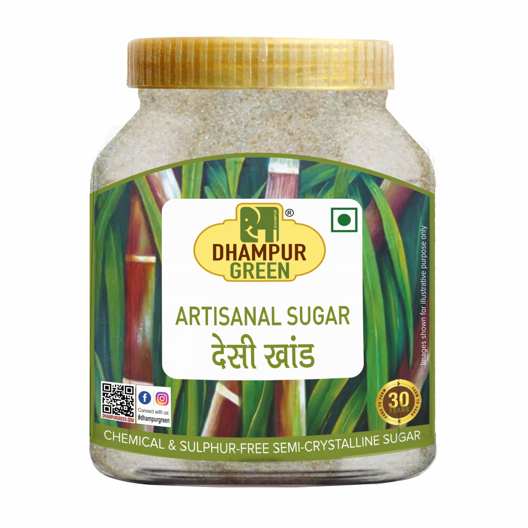 Dhampure Speciality Sulphurless Desi Khand, 2.4Kg (800Gx3) | Cane Sugar | Khandsari Sugar | No Chemical | No Color | No Preservatives