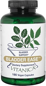 Vitanica Bladder Ease - Herbal Supplement for Bladder Tissue Health Support - Support Healthy Function of the Bladder Wall Tissue - Urinary Health Supplement with Vitamin A - Vegan - 180 Capsules