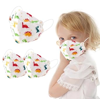 Face Mask for Kids 50 PCS, 4 Layer Disposable Face Masks with Designs for Children, Cute Face Masks