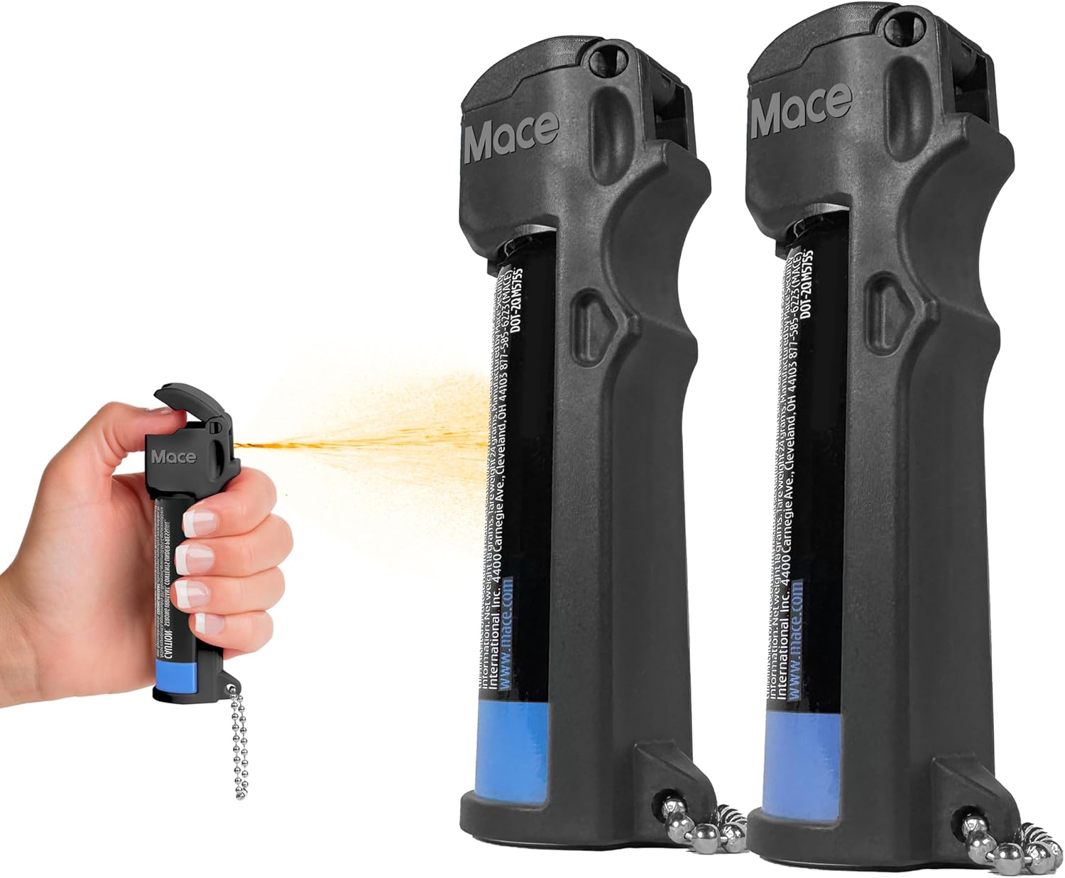 Mace Pepper Spray – 3-in-1 Components Max Police Energy OC with Tear Gasoline & UV Dye, Quick Flip High, Finger Grip for Dealing with & Accuracy, Triple Motion Fashions, Self Protection Pepper Spray for Ladies & Males