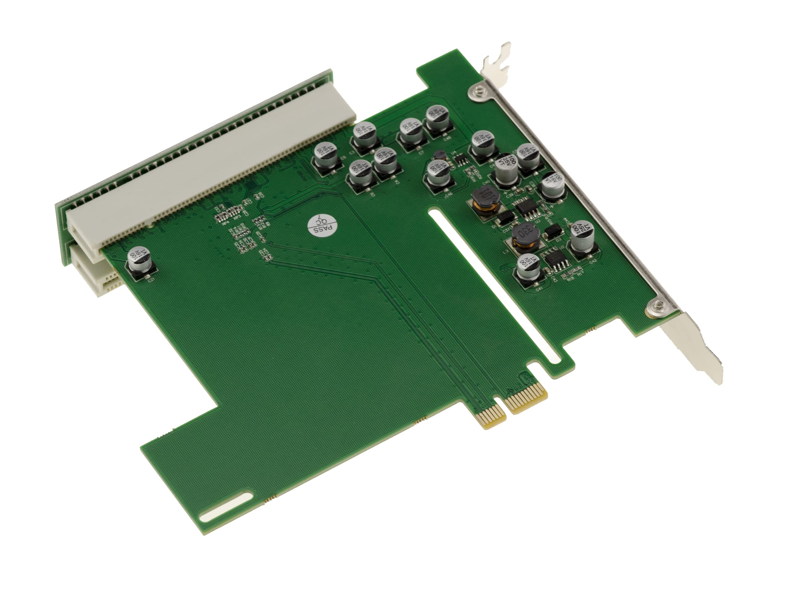 4 Port Controller Karte für SATA Festplatten auf PCI Express PCIe x1 Anschluss mit AHCI  und UEFI Unterstützung. Chipsatz ASM1064