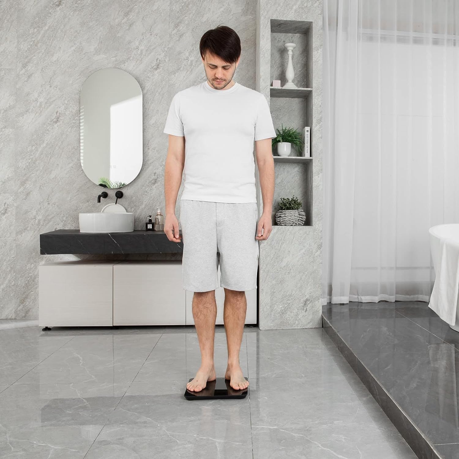 Etekcity Báscula para peso corporal, báscula digital de baño para personas, más precisa de 0.04 libras, pantalla LED brillante y números transparentes grandes, calidad mejorada para uso doméstico