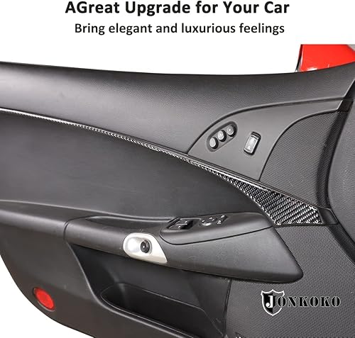 Miniatura 5 de Adhesivo de fibra de carbono suave ABS para panel de puerta interior de automóvil, compatible con Chevrolet Corvette C6 2005-2013 para puerta
