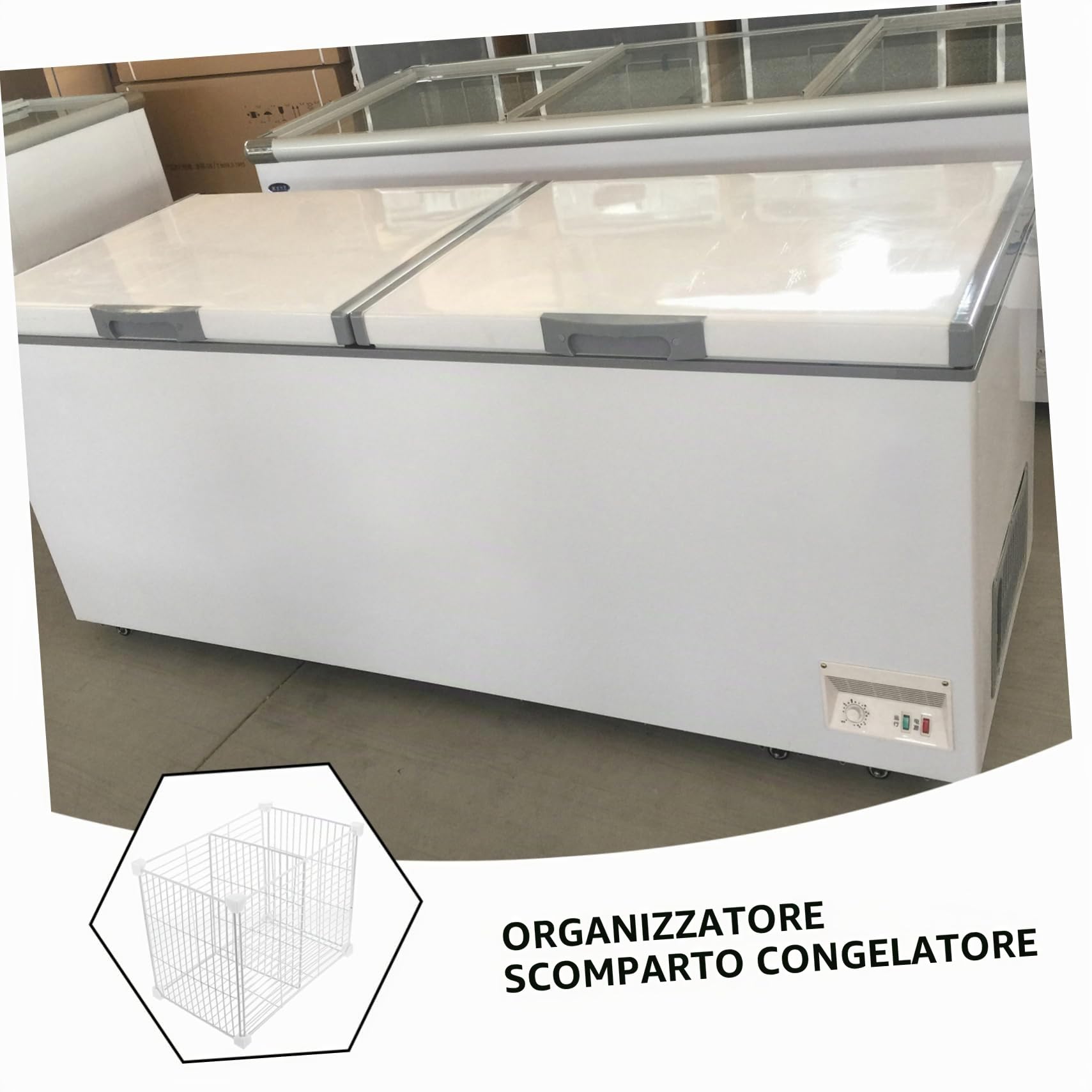Organizzatore And Cestino Inferiore Divisori Regolabili in Ferro Bianco for Conservare Verdure e Frutta per Congelatore in Cucina o Freezer