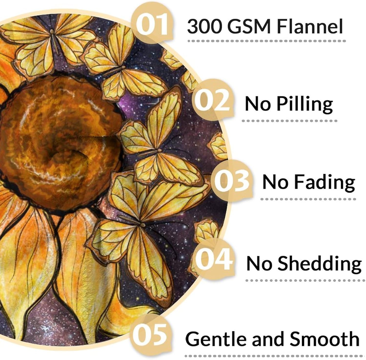 Personalized Sunflower Blankets - Custom Name Blanket - 50x60 Inches Fleece Throw for Women Men - Soft Cozy Throws for Couch, Sofa and Bed - Women Blanket Gift