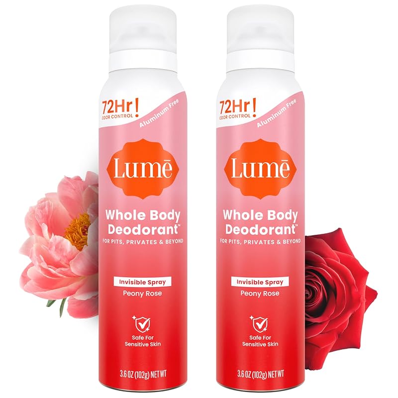 Desodorante corporal em spray Lume sem alumínio, fragrância Peony Rose, 106 mL