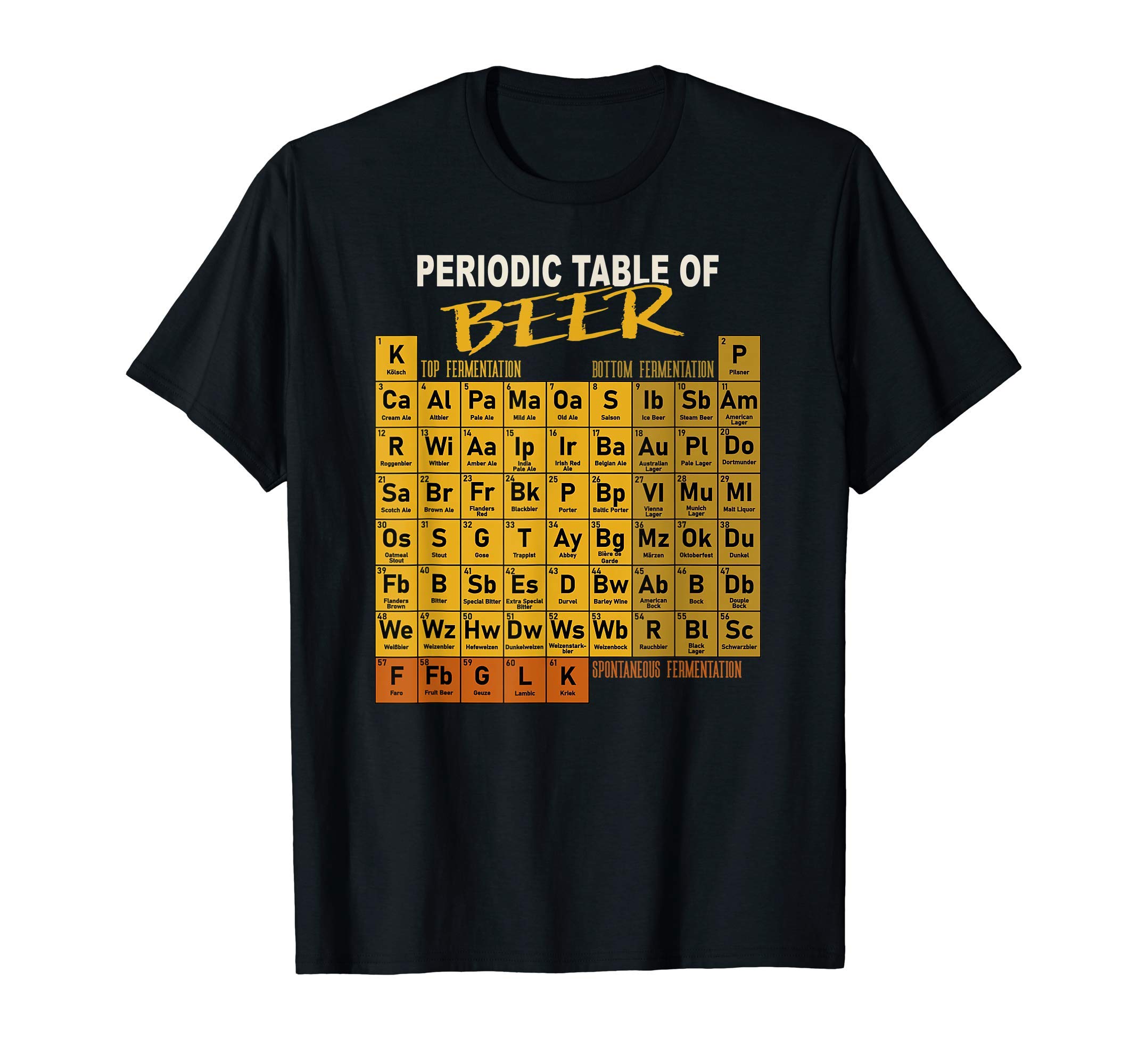Periodic Table of Beer - Craft Beer Style Brewery T-Shirt