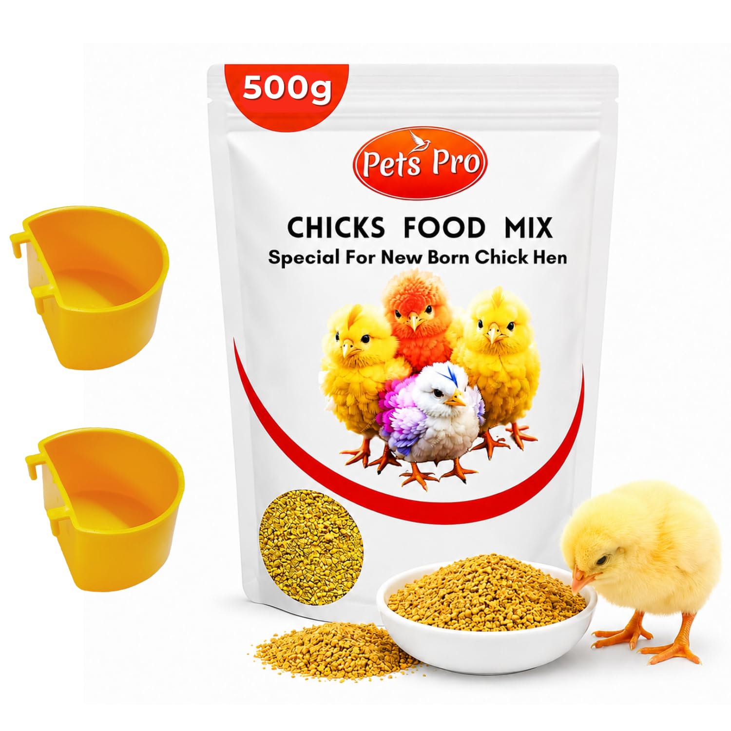 Pets Pro Food for Chicks 500gm + Free Feeder|Chicken Feed Pallet Hen Food Feed for Chicks and Hen|Specially formulated to Meet The Nutritional of Growing Chicks & Hens (500gm),Baby,Granule-image-8