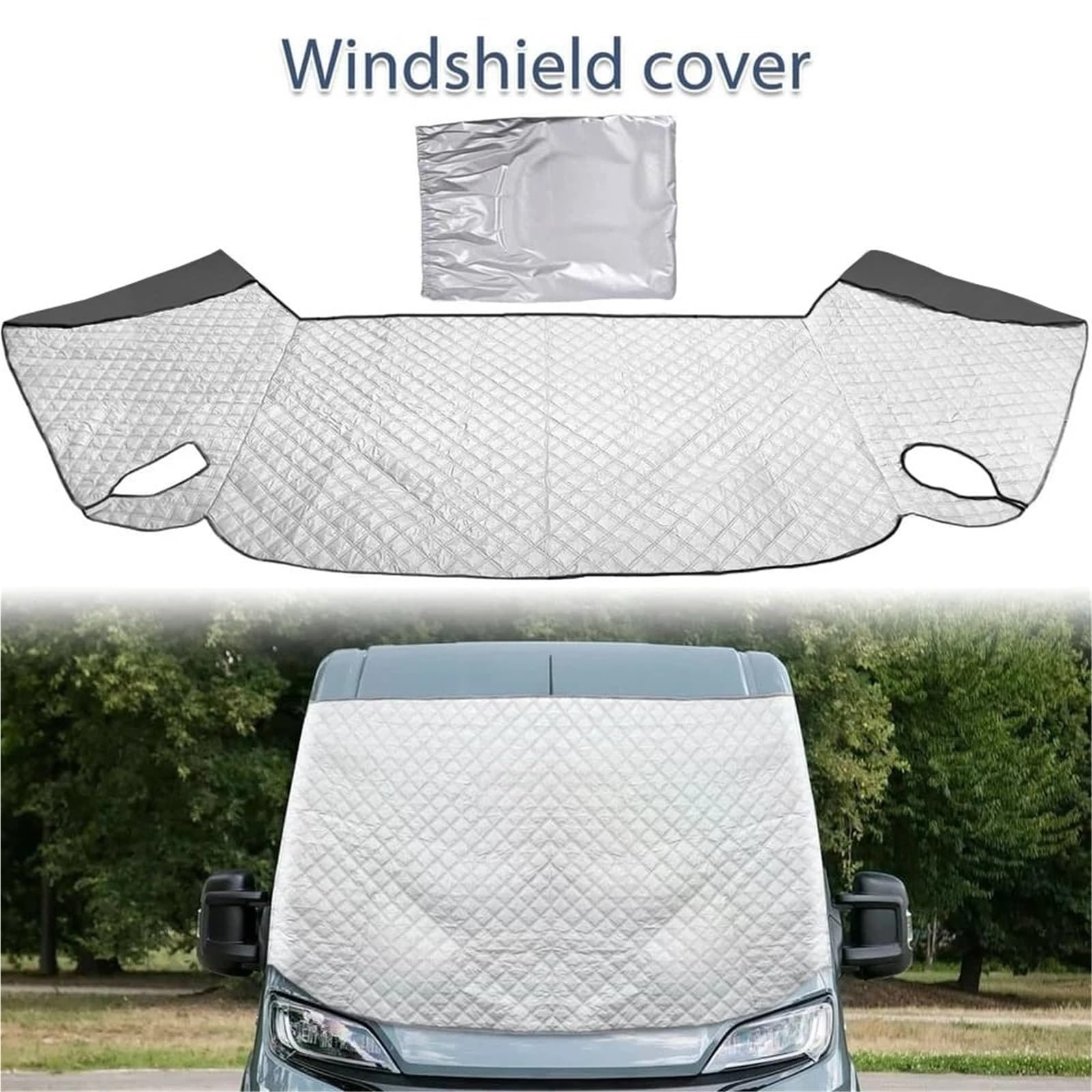 Parasoles Coche para Fiat Ducato, para Peugeot Boxer, para Citroen Relay Motorhome, Cubierta De Pantalla Térmica para Parabrisas, Persianas Negras