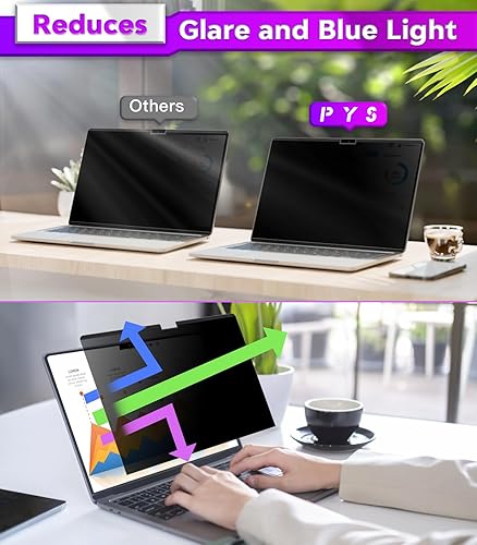 Miniatura 4 de PYS MacBook Air - Pantalla de privacidad de 15 pulgadas compatible con MacBook Air de 15.3 pulgadas, modelo A2941 con chip M2, protector de pantalla