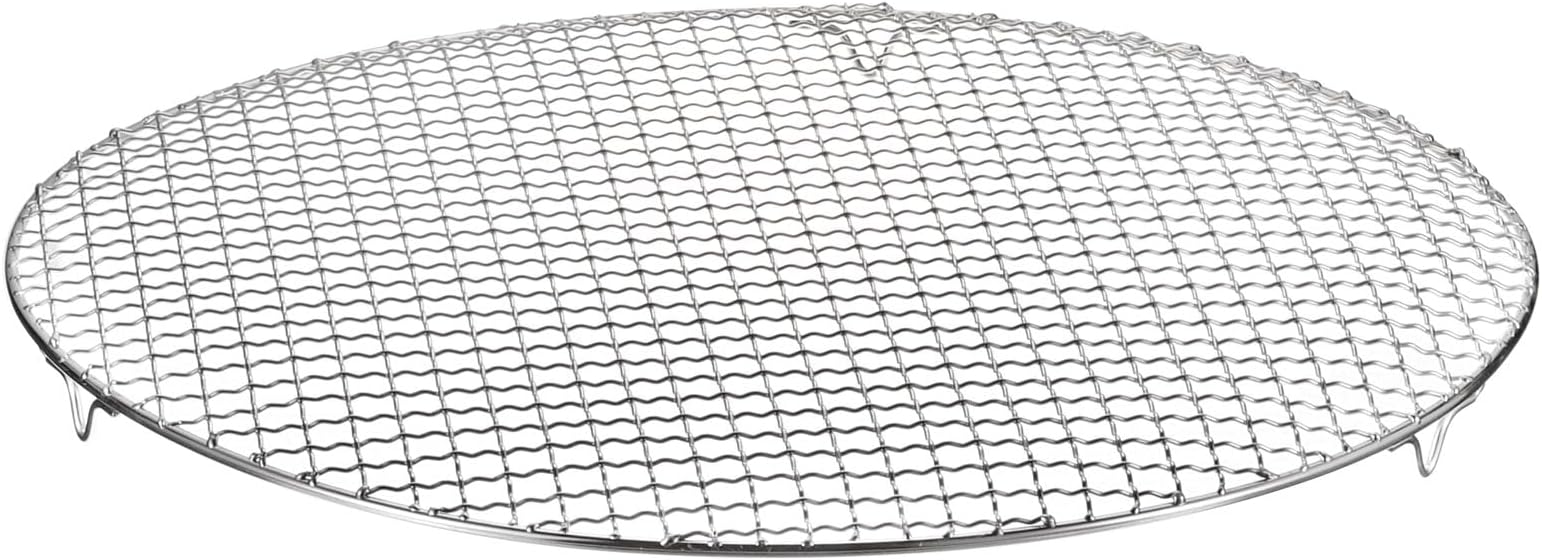 HARFINGTON Round Cooking Rack 16.7-inch Stainless Steel Cross Wire Barbecue Grill Net with 20mm Legs for Cooking Baking Steaming BBQ