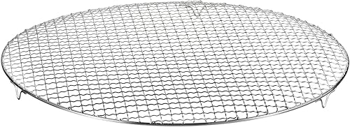 Miniatura 37 de HARFINGTON Rejilla redonda de 6.5 pulgadas de acero inoxidable 201 con alambre cruzado para barbacoa con patas de 0.787 in para cocinar hornear al