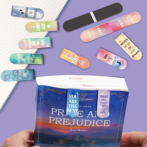 Miniatura 7 de 30 marcadores magnéticos, marcadores inspiradores para mujeres, marcadores para niños, marcadores magnéticos de doble cara, clip de página para
