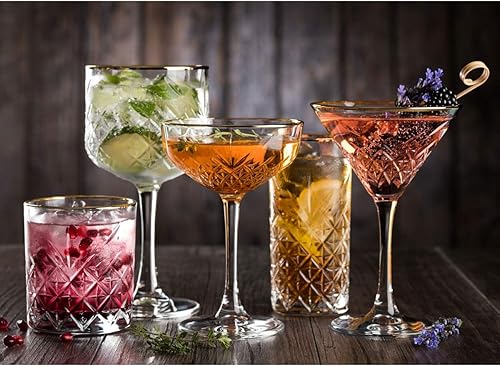 Miniatura 2 de Timeless Roaring 20's - Vaso de cóctel de Martini con borde dorado, 7.8 fl oz