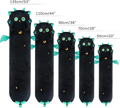 Mewaii 2 Pcs Long Cat Plush, 36 Inch Black Cat Stuffed Animals Plush Pillow + 36 Inch Big Eyes Kitten Plush Toys Plush Pillow