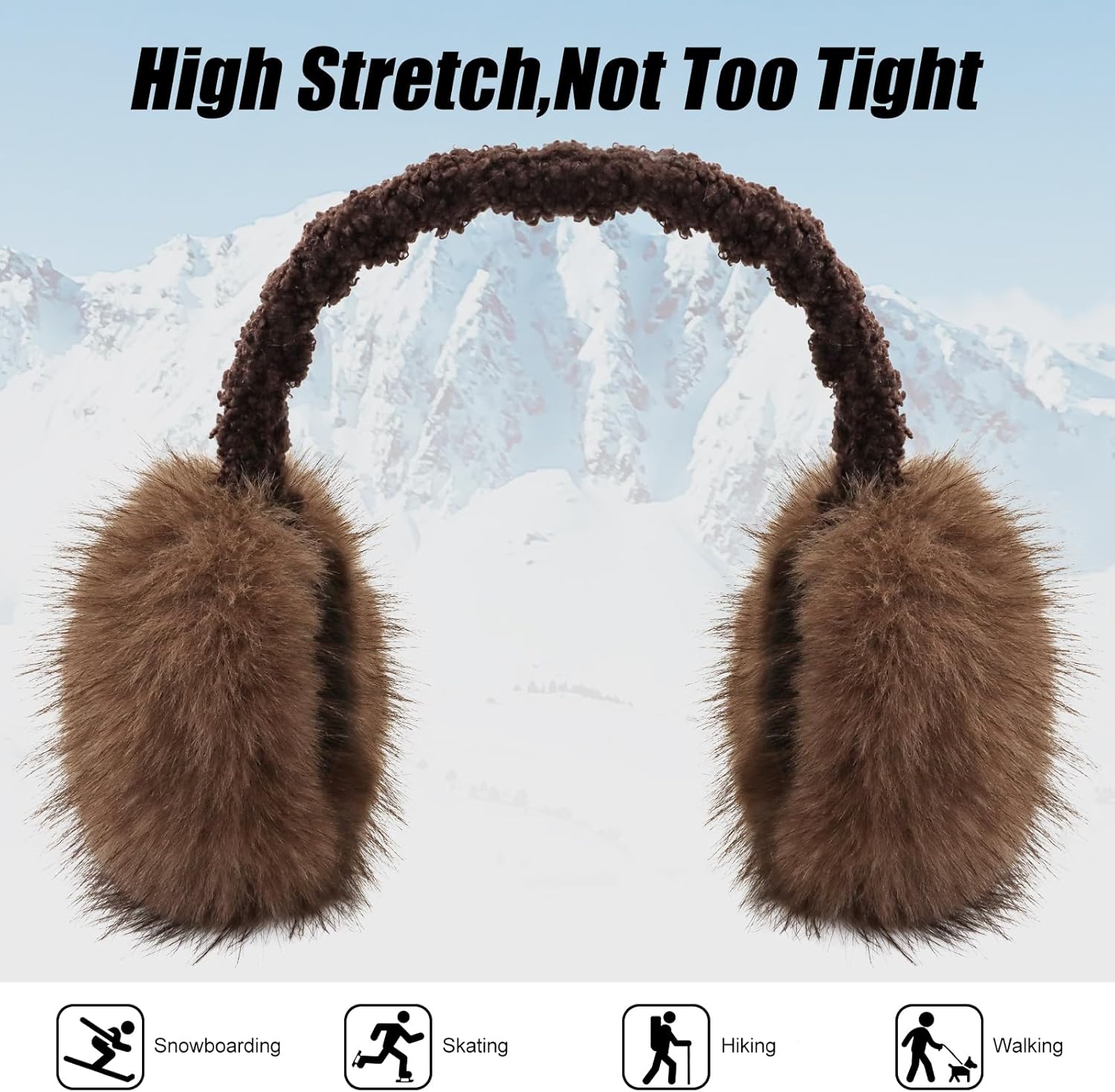 Women Winter Earmuffs Foldable Fluffy Ear Muffs Furry Faux Fur Ear Warmer Soft Fit Plush Ear Cover for Cold - Image 5