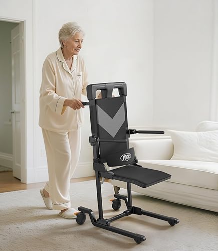 VOCIC Movable Electric Chair Lift with 4 Wheels, Portable Rolling