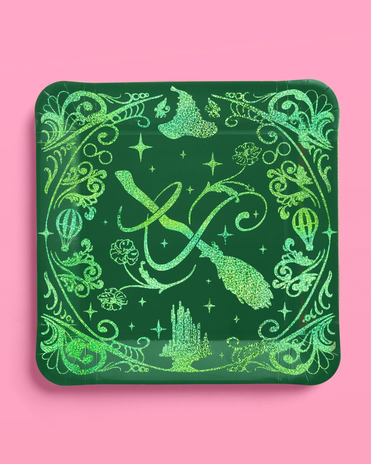 xo, Fetti Pink + Green Witch Paper Plates | 24 pcs | Wizard Party Supplies, Magical Birthday Tableware