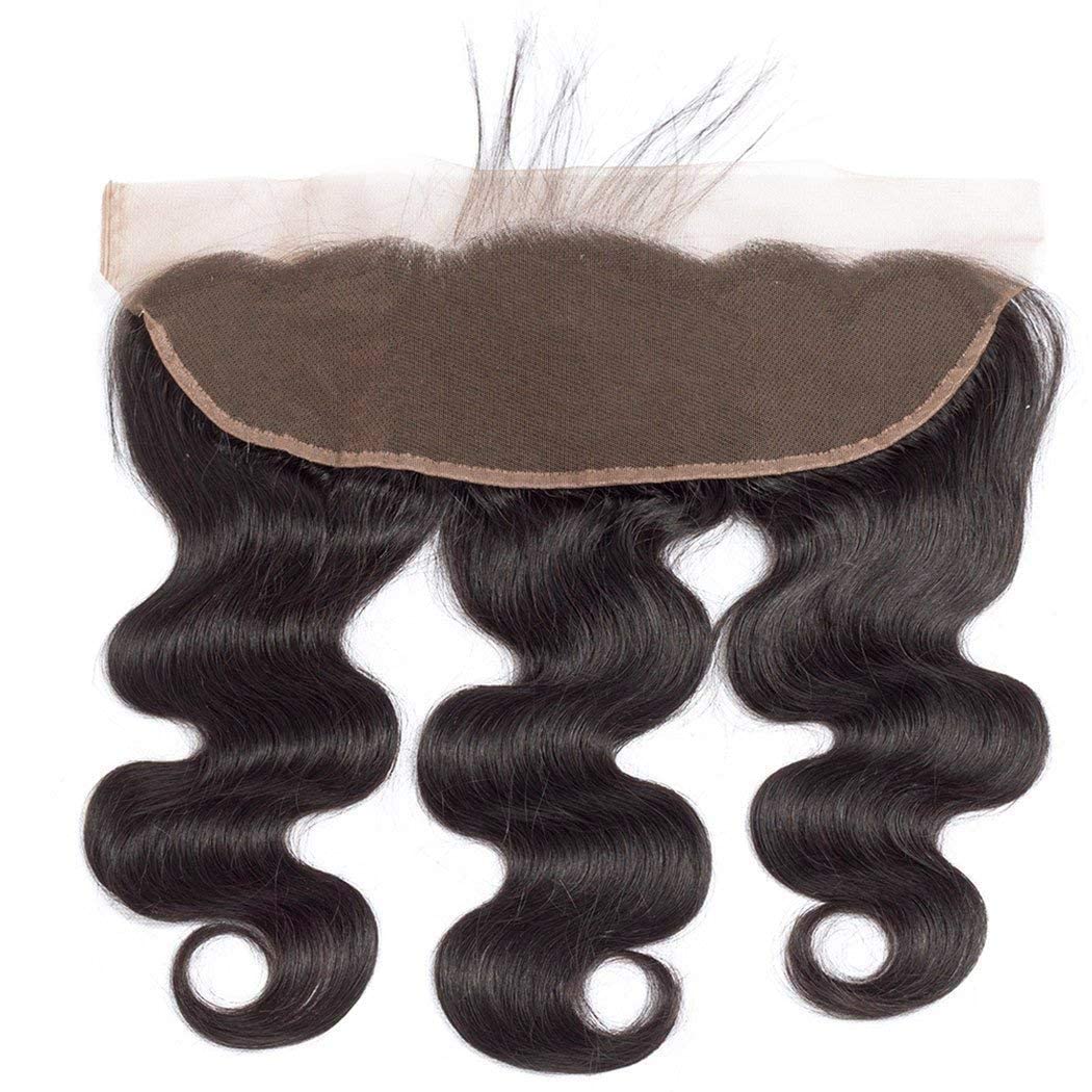 Body Wave Lace Closure 13×4 Free Part Brazilian Body Wave Ear to Ear Lace Frontal Only 100% Human Virgin Hair 150% Density Full Lace Frontal Closure With Baby Hair Natural Color (16")