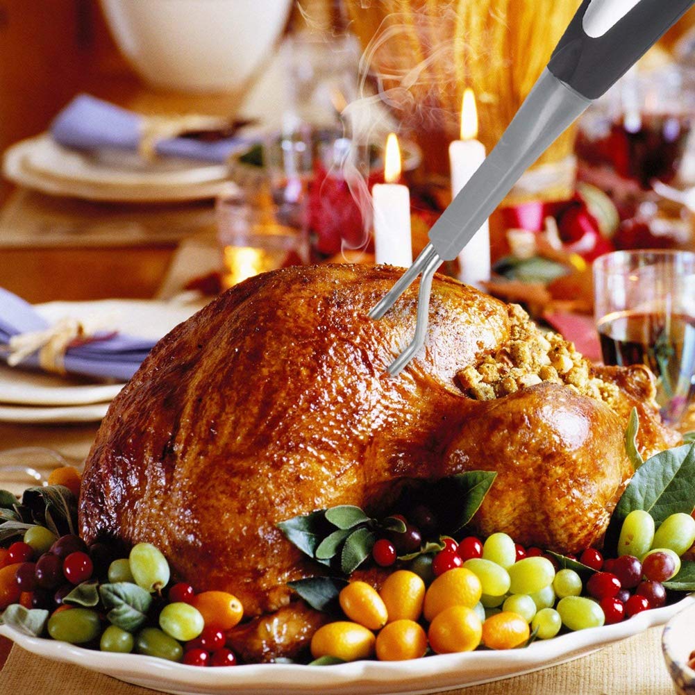 Rеvіеw Meat Thermometer Fork BBQ Fork with Thermometer Digital BBQ Fork Thermometer Digital Cooking Fork Instant Read Fork for Kitchen, Grilling, Smoker, Barbecue, Turkey