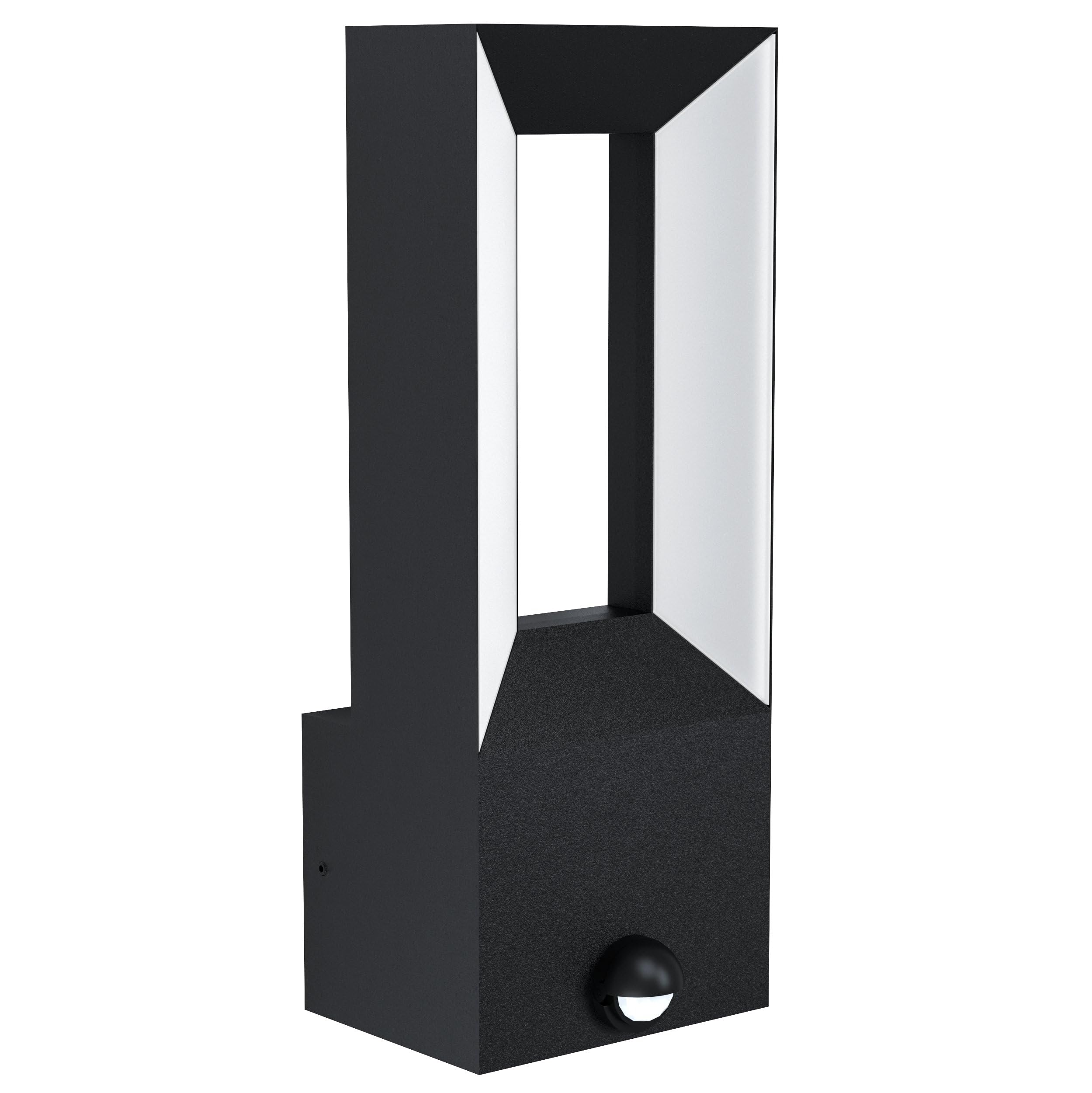 Eglo Riforano Black Exterior Wall Light With Sensor