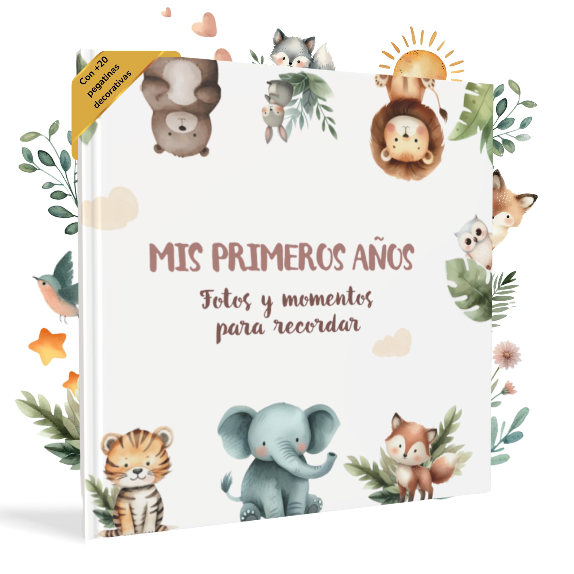 HUBORNS – Libro de nacimiento y recuerdos del bebé hasta los 5 años, álbum de fotos y diario infantil, regalo original para recién nacidos, baby shower y padres primerizos (Amigos, Español) — view 16