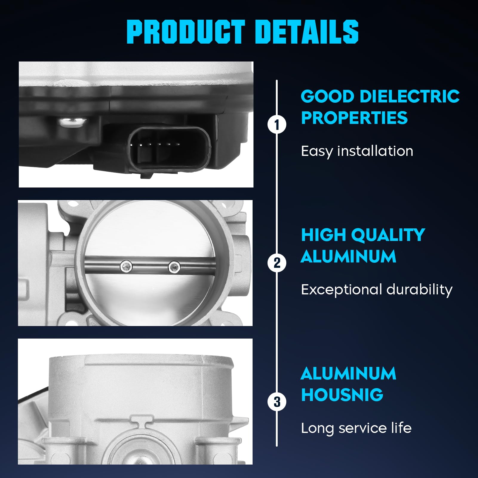 AUQDD Throttle Body S20067 (For 2.0L/2.5L/3.0L,No Turbo) Fit For 13-18 Fo-rd C-Max